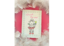 Stickdatei ITH - Postkarte Wunschschaf Wünsch Dir was 